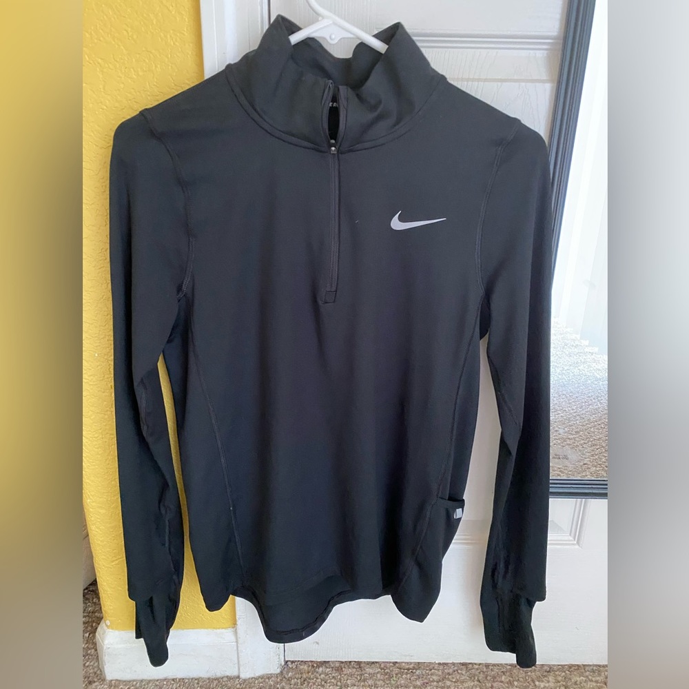 Nike XS black, long-sleeved, tunic running top.